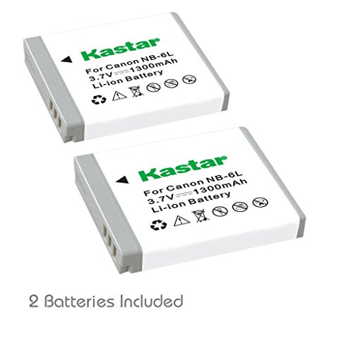 Kastar NB-6L Battery (2-Pack) for Canon PowerShot D10, D20, ELPH 500 HS, S90, S95, S120, SD770, SD980, SD1200, SD1300, SD3500, SD4000, SX170, SX240, SX260, SX270, SX280, SX500, SX510, SX600, SX701 HS