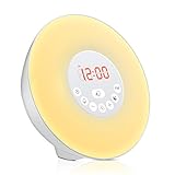 UOUNE Wake Up Light,Sunrise Alarm Clock,Touch Digital Smart Clock,with FM Radio and 6 Natural Sounds,LED Color Changing Night Light for Kids Adults Bedroom Bedside