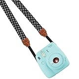 Katia Camera Neck Shoulder Strap Belt for Nikon/Canon/Sony/Olympus/Pentax/Mini 9 / Mini 8 / Mini 7s / Mini 25 / Mini 50s / Mini 90 / DC/Fujifilm Polaroid Instax Camera(Black/White dots)