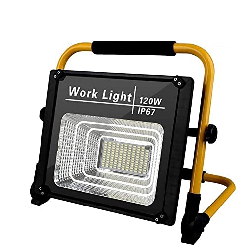 UWY LED Flutlicht IP67 120W LED Arbeitsscheinwerfer | Wiederaufladbare Scheinwerfer für Baustellen Gartenbeleuchtung | USB-Aufladung