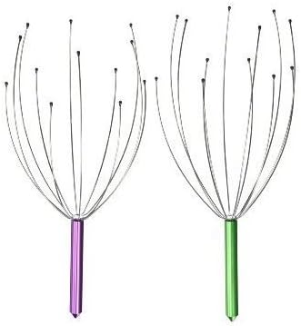 JISTL Hand Held Scalp Head Massager - Pack of Two (Colors Random)