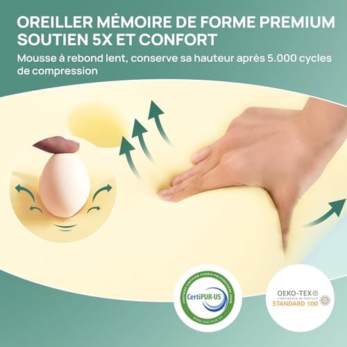 Oreiller Ergonomique Cervical Oreiller Papillon à Mémoire de Forme