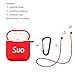 Ztowoto Airpods Case Airpods Accessories Protective Silicone Cover and Skin with Carabiner and Airpods Staps for Apple Airpods Charging Case (Red-2)