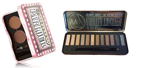 W7 Holiday Kit: Colour Lightly Toasted Natural Nudes Eye Colour Palette Tin, 12 Eye Shadows + Brow Parlour The Complete Eyebrow Grooming Kit + FREE Curad Bandages, 8 Ct.
