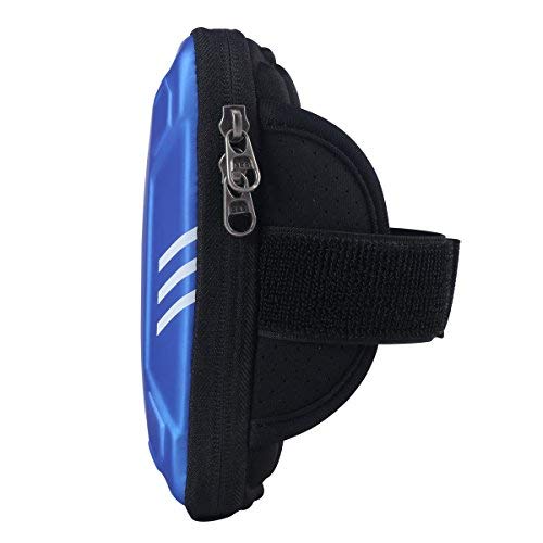 sports armband Waterproof Sports Cell Phone Arm Bag, Cool and Casual Night Running Armband for Workout in Gym, Running, Cycling,Hiking,Horse Riding,Jogging,and Nordic Skiing (blue, Large)
