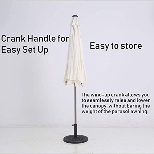 JNMDLAKO Tragbare Sonnenschirme 2.7M Gartenmöbel mit Windkurbel, Sonnenschutz Wasserdichter Regenschirm für… – Bild 5