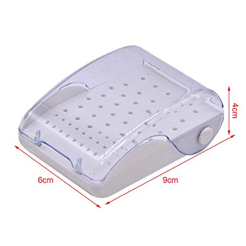 Oral Dentistry Dental Bur Box 60 Holes Plastic Drill Placement Box Dental Tools Dentist Drill Box Sterilizer Case Disinfection Box (2 Pcs)