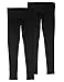 2 Pack Caramel Cantina Juniors Fold Over Cotton Spandex Leggings (Large, Black/Black)