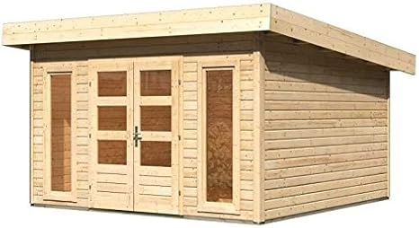 Karibu Gartenhaus Northeim 5 Naturbelassen 40 Mm Inkl Fussboden Aussenmass B X T 369 X 369 Cm Dachstand B X T 418 X 420 Cm Wandstarke 40 Mm Umbauter Raum 27 7 Cbm