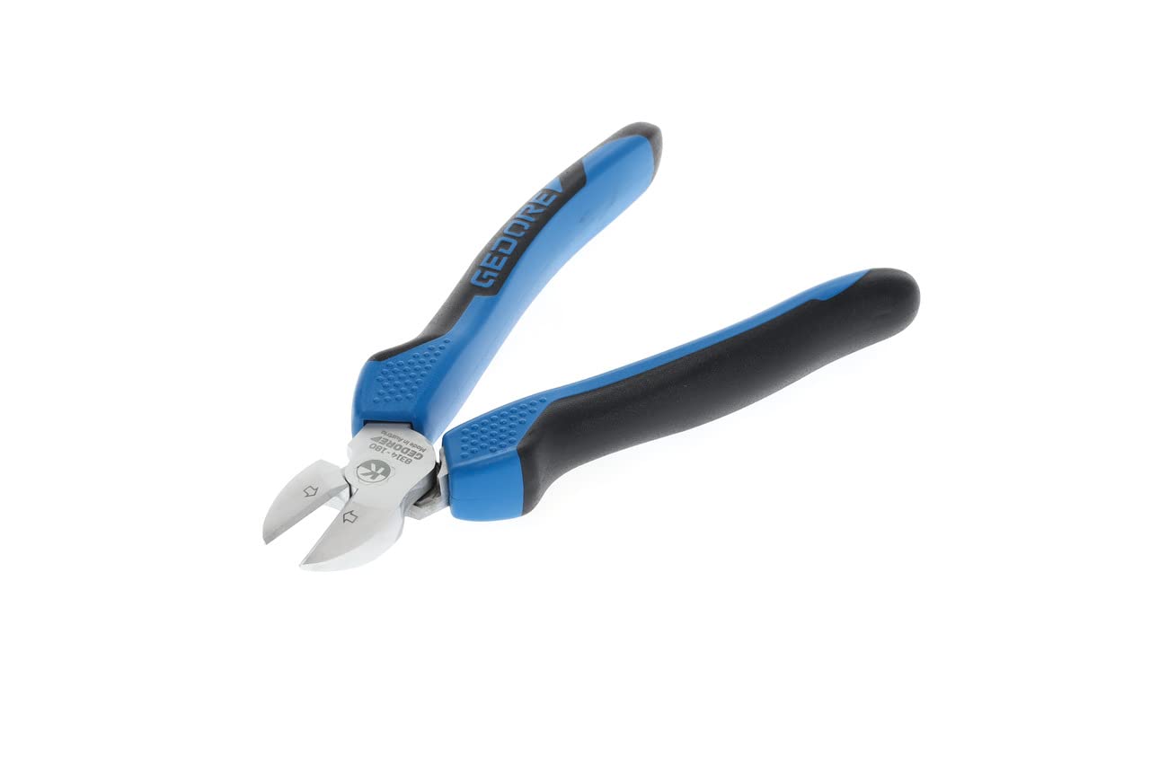 GEDORE Power side cutter for medium hard wire to 1.6 mm dia., Swedish pattern, Hardened, Length 180 mm, 8314-180 JC