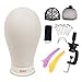 YEBO 22 Inch Polyurethane Canvas Block Head Wig Display Stying Mannequin Head With Stand for Making Wigs primary