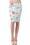 82 Days Women'S Ponte Roma Above Knee Pencil Skirt with Print - Print