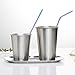 YIHONG Set of 8 Stainless Steel Metal Straws Ultra Long 10.5 Inch Colorful Reusable Drinking Straws For Tumblers Rumblers Cold Beverage (4 Straight|4 Bent|2 Brushes|1 Pouch)