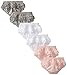 Burt's Bees Baby Baby Girls Covers-6-Pack Ruffle Back Design Diaper Covers, 100% Organic Cotton, Cloud/Heather Grey/Blossom, 18 Months