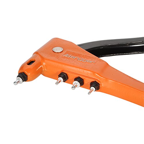 Langger Pop Rivet Gun, Heavy Duty Riveter with 4 Different Nosepieces and A Head Wrench, Applications Include Sheet Metal, Automotive, and Duct Work - Thumbnail 4