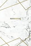 Notebook: Marble + Gold Journal | 120-Page College-Ruled Notebook | 6 X 9 Marble & Gold Perfect Boun by 