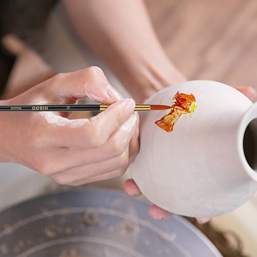 HIBOO Art Paintbrush Set-15 Different Sizes of Professionals PaintBrushes Wood Handles with Oil-Sealing Technique for Watercolor Acrylic Oil , Face and Nails Painting