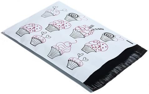 10x13 Pink & Black Cupcake Designer Poly Mailers Shipping Envelopes Courier Bags (200)