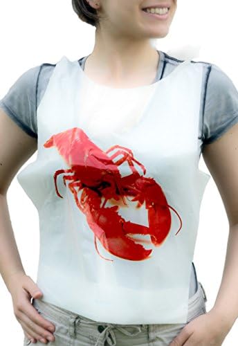 Set of 44 for Seafood Feast - 22 Disposable Adult Size Lobster Bibs (20" x 15 1/2”), 22 Paper Disposable Placemats (10" x 14”)