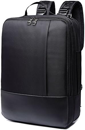 14/15.6 inch Multi-function Convertible Laptop Messenger Computer Bag Single-shoulder Backpack Briefcase Oxford and PU Leather Waterproof Multi-Compartment For iPad Pro Macbook Men and Women,Black