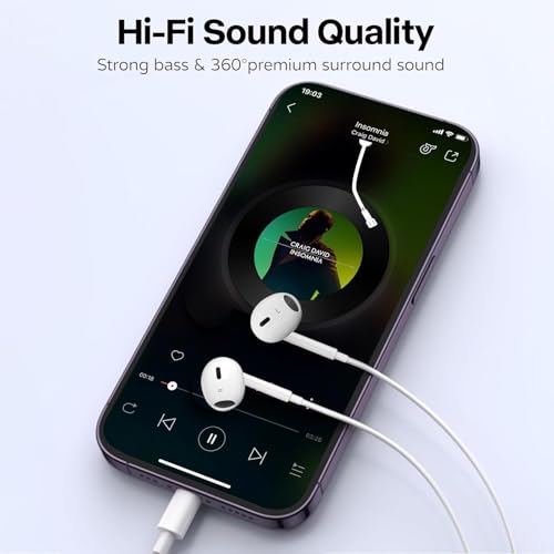 Oeing Phone Headphones, Sound Isolating Wired Earbuds, Support Call Volume Control, Compatible with iPhone 14/13/12, iOS Compatible