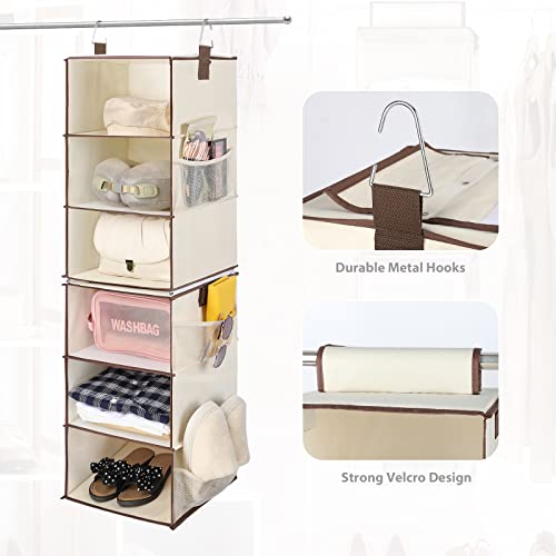 Kraper 6Shelves Hanging Closet Organizer Storage ,2PC 3Shelf