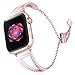 Ecoastal Bling Band Compatible with Apple Watch Band 38mm 42mm Women, Replacement for Apple iWatch Series 5 4 3 2 1 Stainless Steel Wrist Bands with Adjustable Buckle Chain, 38mm 40mm, Rose Gold