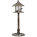 Best Choice Products Standing Pedestal Bird Feeder, Outdoor Décor for Garden, Patio, Backyard w/Gazebo Top, Bird, Antique Bronze