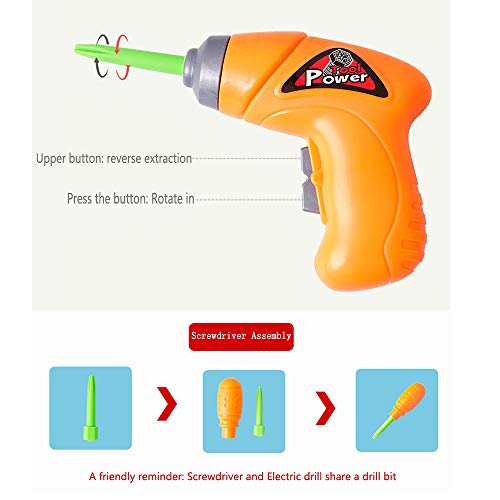 SANSIRP Kids Electric Drill Nut Disassembly Puzzle Toys Mix Puzzle DIY Model Kit Jigsaw Toy Set Boys and Girls (144 Pieces)