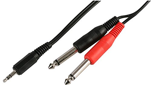 PRO SIGNAL PSG00027 3.5mm Stereo Jack Plug to 2x 6.35mm (1/4") Mono Jack Plugs Lead, 3m Black