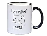 novelty coffee mug-I do what I want, cat face - 11 OZ ceramic mug - Best funny mug and inspirational gift -by Mecai