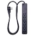 GE Power Strip Surge Protector, 6 Outlets, Flat Plug, Long Power Cord, 4ft, Wall Mount, Black, 37051 primary