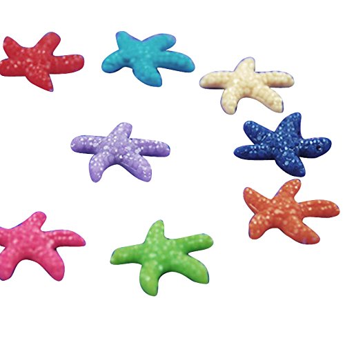 Julie Wang 20 Pieces Assorted Colors Mini Starfish Decorations Nautical DIY Home Decoration Aquarium Fish Tank Decor Sandy Beach
