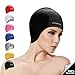 Msicyness Swim Cap Cover Ears for Long Hair 100% Silicone Swimming Hat Unisex Adult Kids Swimming Pool Caps Reduce Water Intake Makes Your Hair Clean