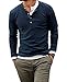 Karlywindow Men's Casual Solid Crew Neck Workwear Long Sleeve Henley Shirt