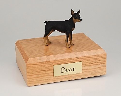 Ever My Pet Genuine North American Hardwood and Miniature Pinscher Dog Figurine Urn Small