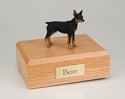 Ever My Pet Genuine North American Hardwood and Miniature Pinscher Dog Figurine Urn Small
