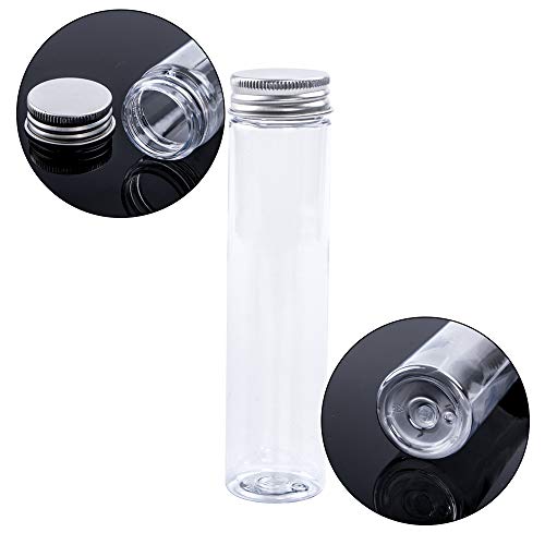 JPSOR 15pcs 110ml Clear Flat Plastic Test Tubes with Screw Caps, 140 x 35 mm, and 1 Test Tube Brush - Thumbnail 3