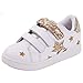 Deesha Little Girl's Glitter Sneaker Start Child Golden Light Shoes (1M, Golden)