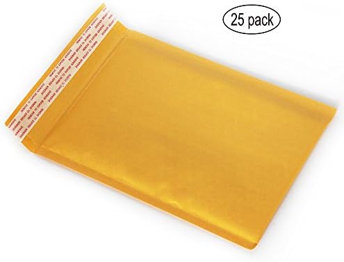 HLRM 8.5 x 12 Inches Yellow Kraft Bubble Mailers Padded Envelopes (Pack of 25) BJ81125