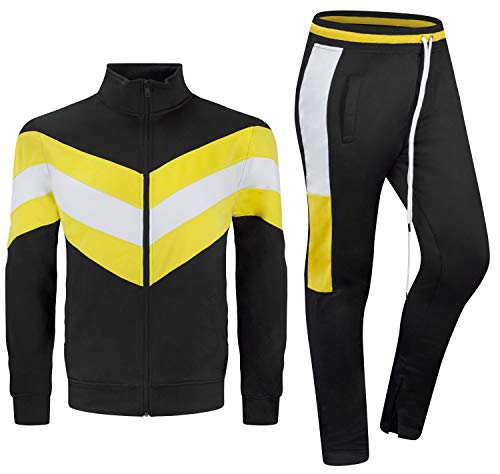 ALMAS APPAREL New Men Stripe Zip Pocket Track Pants Sweatsuit Men's Tracksuits Zipper Joggers