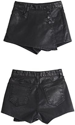 MAGZERO Womens Vintage Shorts Wrap Mini Skirts (FREE(S-M), BLACK)