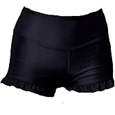 Girls Athletic Ruffle Shorts Yoga Dance Shorts Glitter Bottoms Gymnastics Shorts