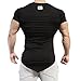 King Ma Men's Muscle Bodybuilding T-Shirts Lightweight Sports top Black
