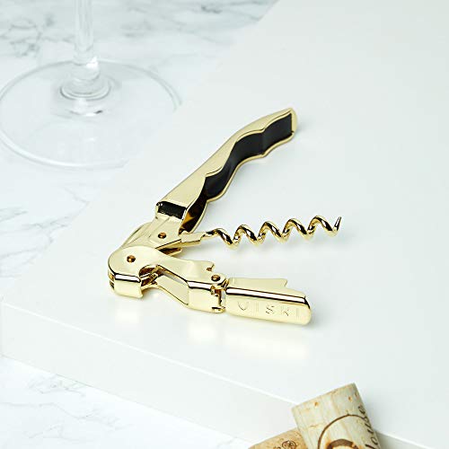 Viski 24k Gold Plated Signature Double Hinged Corkscrew Wine Bottle