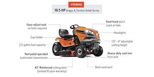 Husqvarna YTH18542 42 in HP Briggs Stratton Hydrostatic
