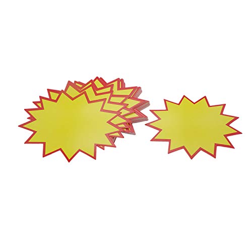 Pack of 100 Blank Retail Sale Signs Price Tags Yellow Signs Tags for Advertisements, Displays