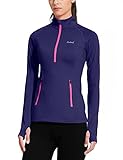 Baleaf Women's Thermal Fleece Half Zip Thumbholes Long Sleeve Running Top