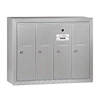 Salsbury Industries 3504ASU Surface Mounted Vertical Mailbox with 4 Doors and USPS Access, Aluminum