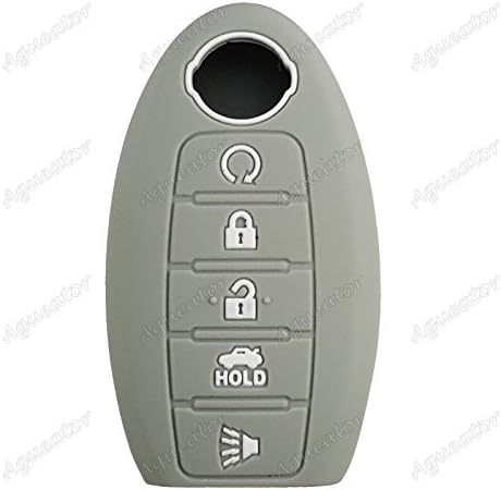 Aguetaor - Remote Shell Car Key Case 5 Button Fit for Nissan Altima Pathfinder Gray